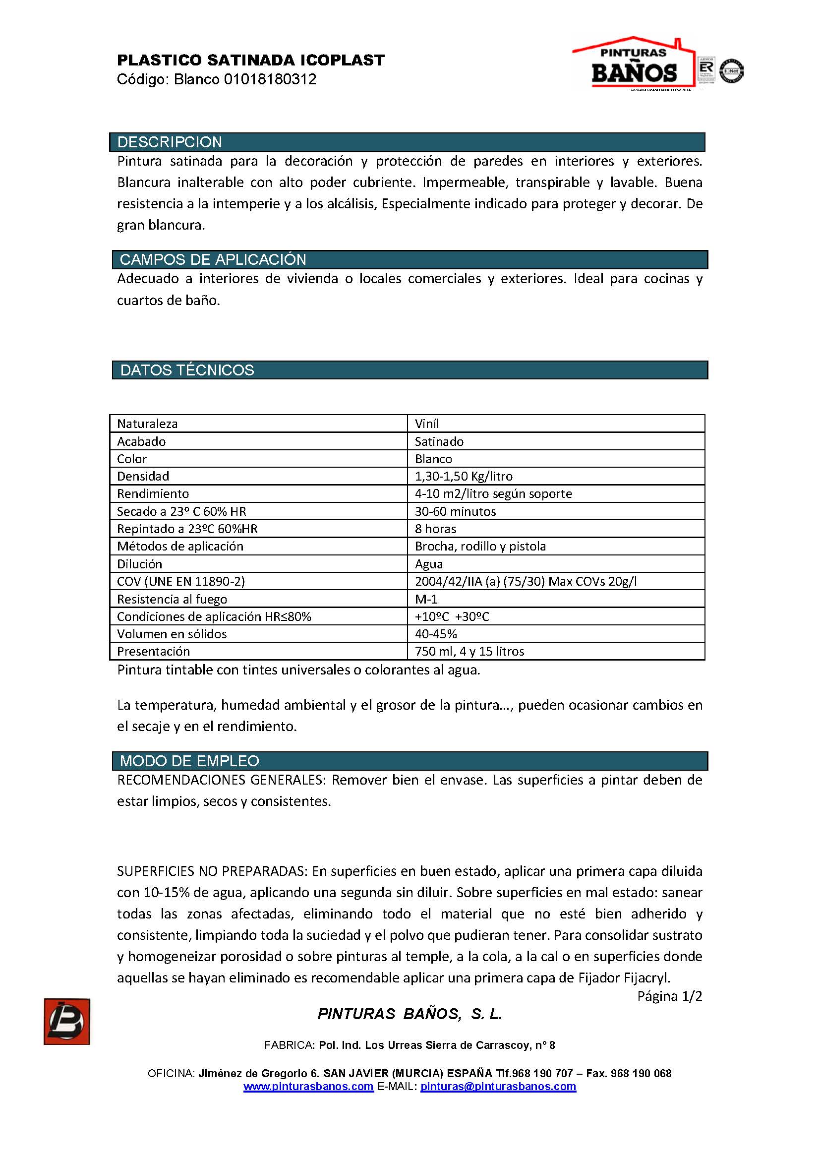 PLASTICO SATINADO ICOPLAST