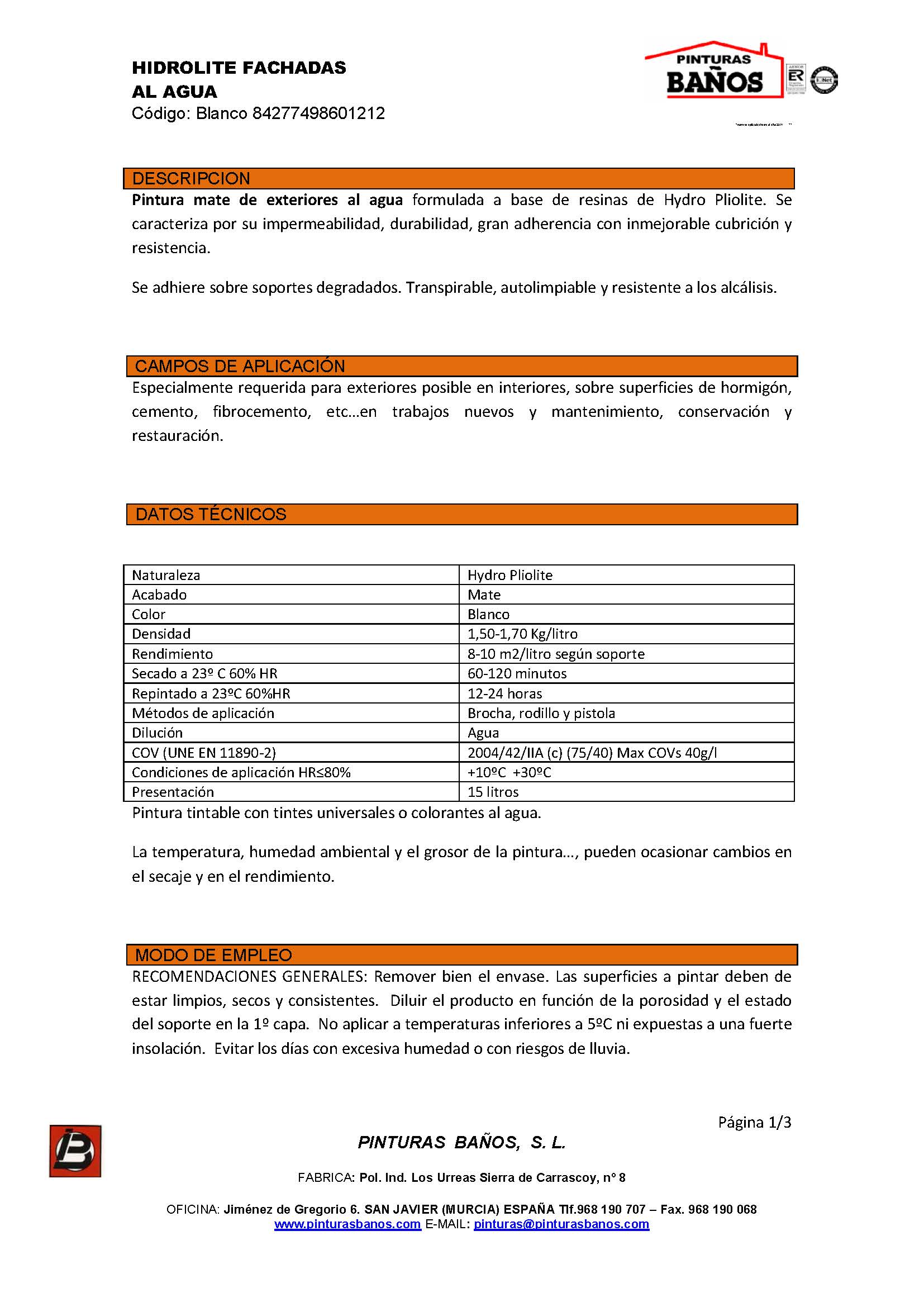HIDROLITE FACHADAS AL AGUA