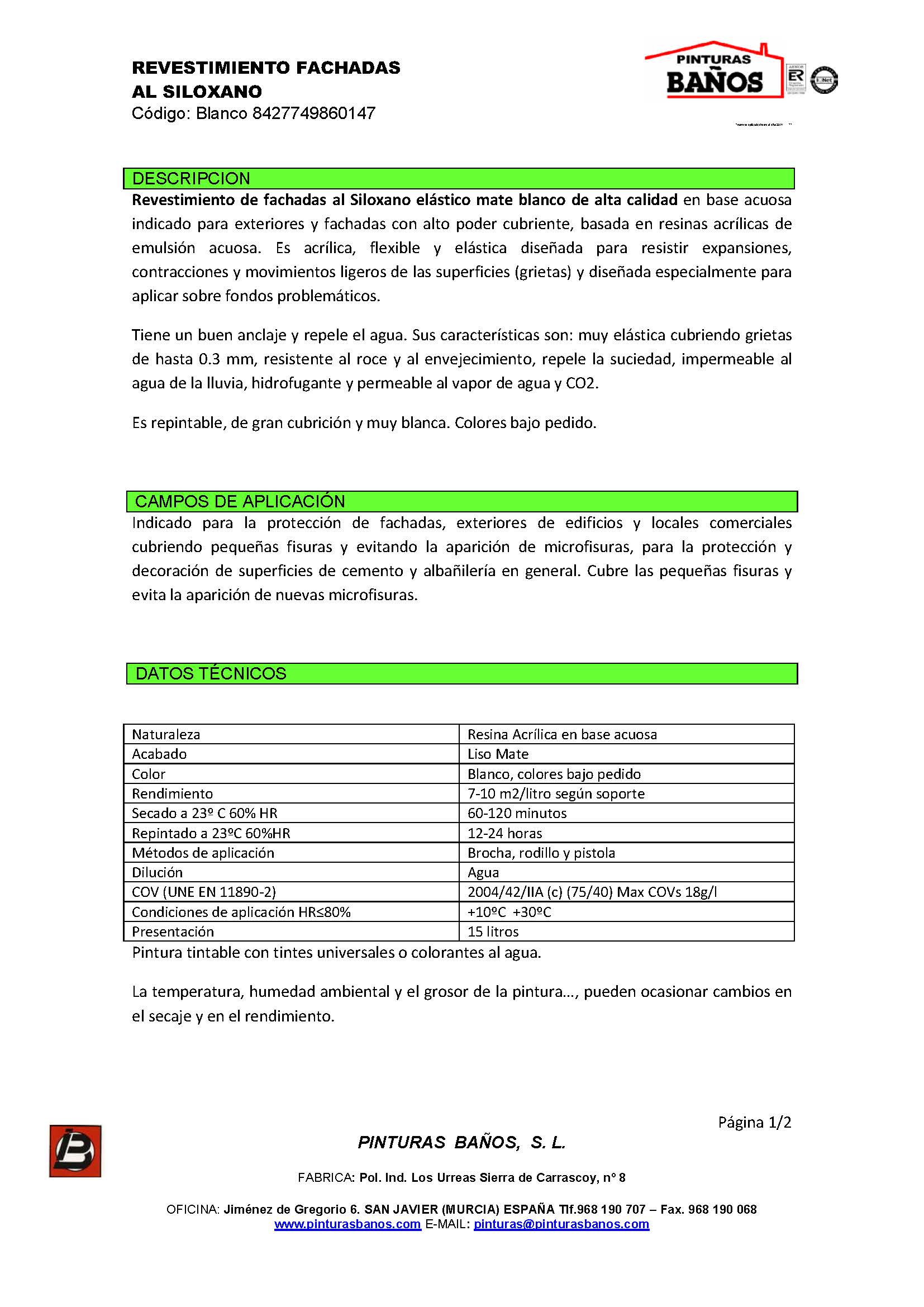 REVESTIMIENTO FACHADAS AL SILOXANO